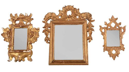 Group of Three Italian Gilt Frames Converted to Mirrors