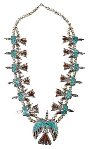 Southwestern Silver Thunderbird Necklace