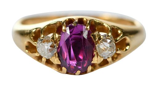 18kt. Gemstone and Diamond Ring