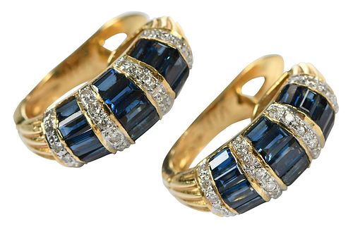18kt. Sapphire & Diamond Earrings 