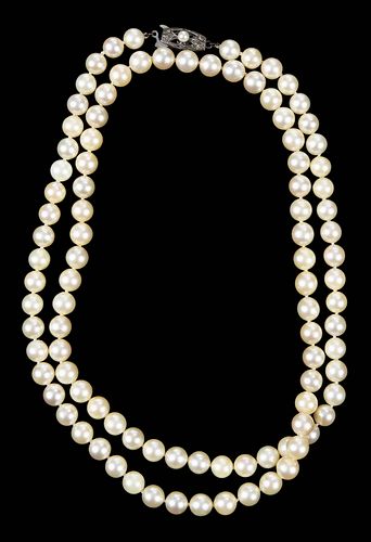 Mikimoto Silver Pearl Necklace 