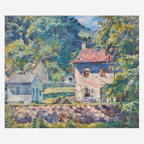 Clarence Raymond Johnson (American, 1894–1981) Untitled (House and Outbuildings in Sunlight)