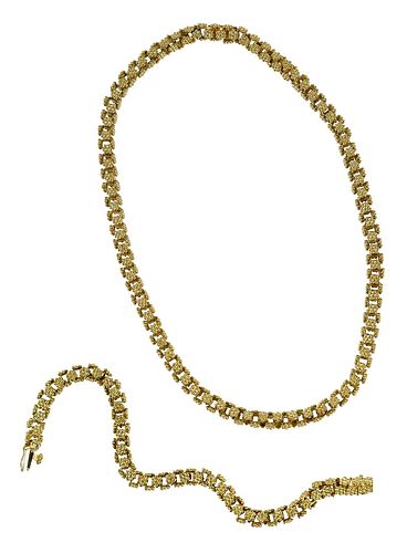 18kt. Necklace and Bracelet Set 