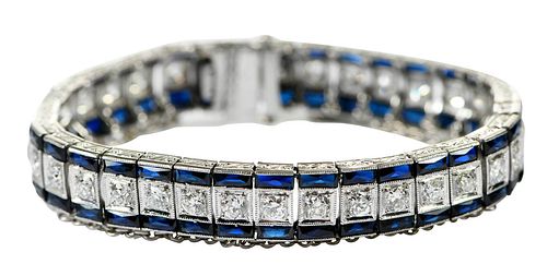 Platinum Diamond Line Bracelet 