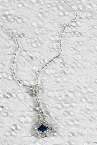 Tiffany & Co. Platinum, Sapphire, & Diamond Necklace