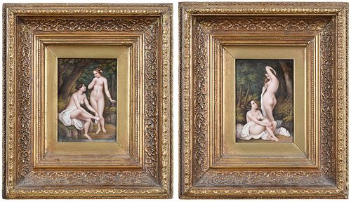 Two Continental Hand Painted Porcelain Plaques