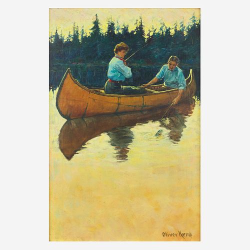 Oliver Kemp (American, 1887-1934) Untitled (Fishing)