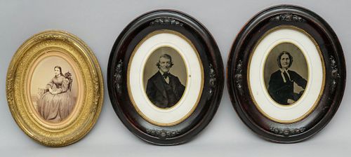 Three Victorian Oval Photo Portraits