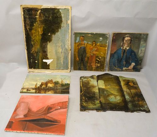 6 Canvases/Screen, Various States of Restoration