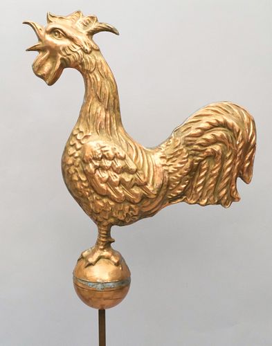 Full-Bodied Copper Crowing Weathervane