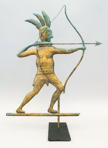 Full-Bodied Copper American Indian Weathervane