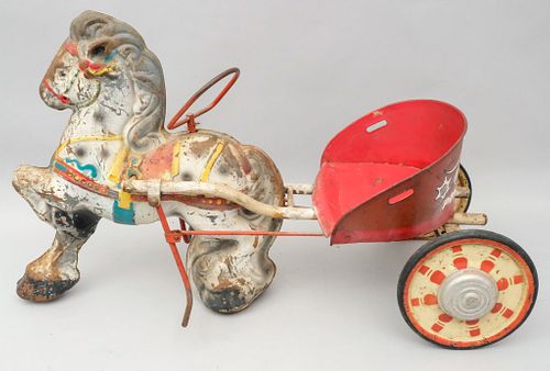 Mobo Painted Metal Pony Express Toy Wagon