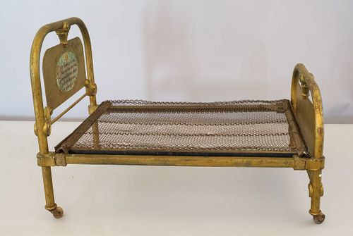 Antique Art Bed Co. Chicago Cast Iron Doll Bed