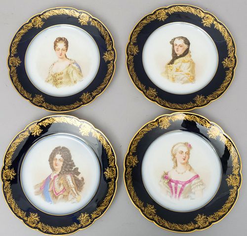 Set Porcelain Sevres Plates Chateau De Saint Cloud