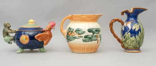 Group of Majolica Style Pottery