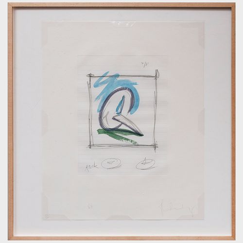 Claes Oldenburg (b. 1929): Sketch for a Sculpture in the Form of a Steel Tack
