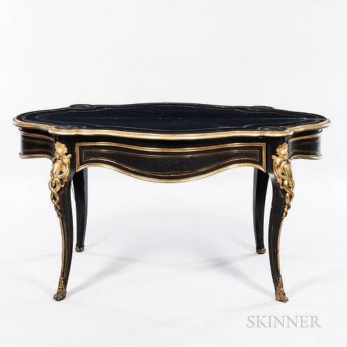 Napoleon III Bronze-mounted and Ebonized Wood Center Table