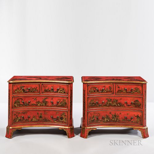 Pair of Japanned Chests of Drawers