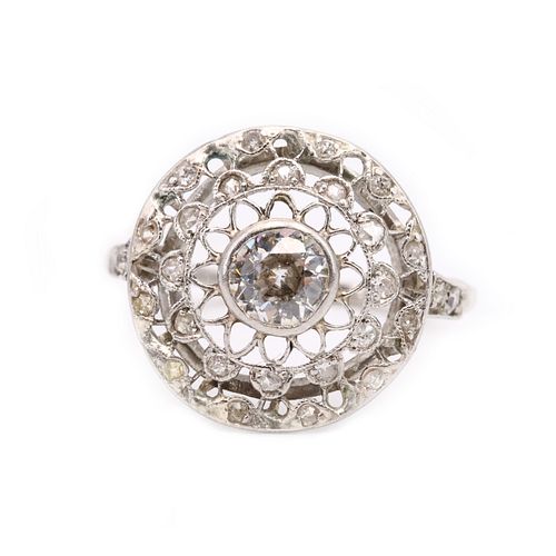 0.70ctw. Diamonds & Platinum Art Deco Ring
