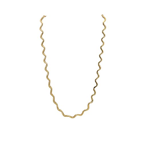 18k Gold wave Necklace
