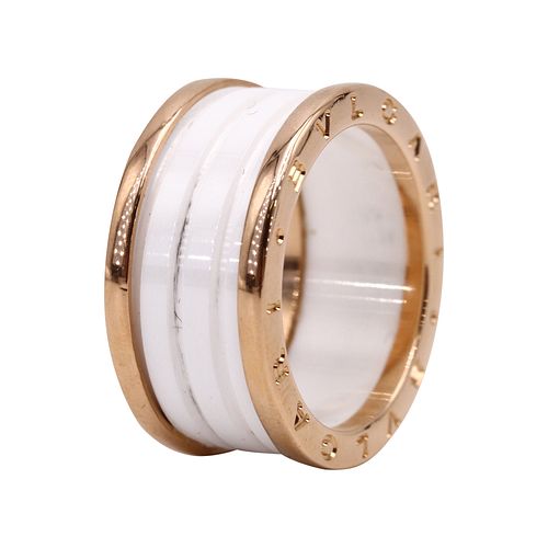 BVLGARI B ZERO 1 Ceramic & 18k Gold Ring