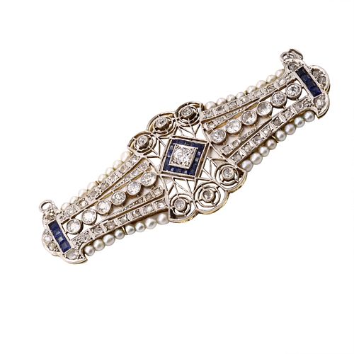 Diamonds, Sapphires & Pearls Pendant