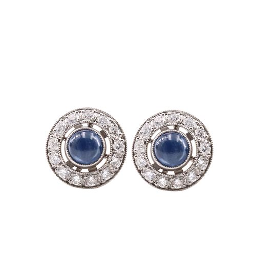 3.3ctw Diamonds, Sapphires & Platinum Earrings
