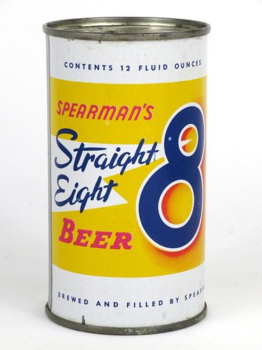 1960 Spearman's Straight Eight Beer 12oz  134-34 Flat Top Pensacola, Florida