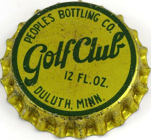 1920s Golf Club (Ginger Ale) Bottle Cap Duluth, Minnesota