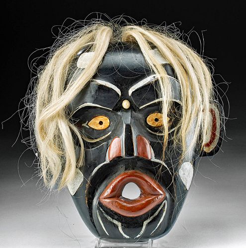 1947 Haida Wood & Ivory Dzunukwa Mask, B. Williams