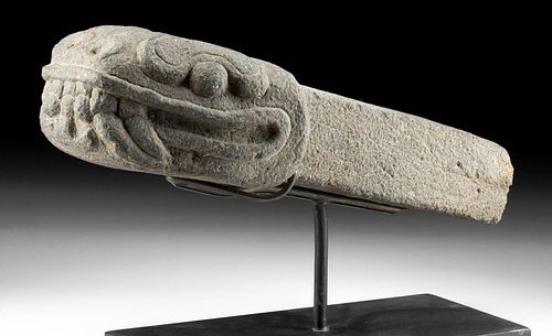 Rare Aztec Stone Tenon in Snake Form
