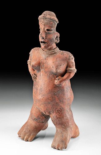Large Nayarit San Sebastian Pottery Female Figure