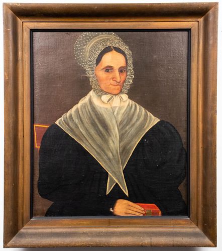 19th C. Folk Art Portrait, Manner of Ammi Phillips