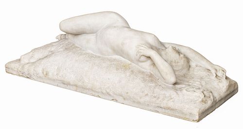 Boissonnade Art Nouveau Marble Nude Woman Sculpt