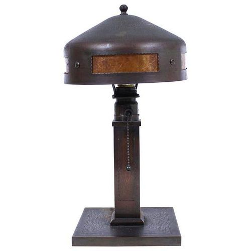 Roycroft Arts & Crafts Hammered Copper Table Lamp