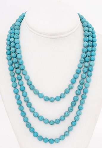 Native American Composite Turquoise Bead Necklace
