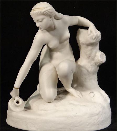 PARIAN STATUE OF CLASSICAL MAIDEN COLLECTING WATER