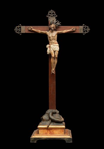 Spanish school of the XVII century. 
"Christ". 
Carved and polychrome wood.