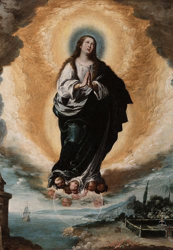 PEDRO DE MOYA (Granada, c. 1610- January 15, 1674) 
"Immaculate". 
Oil on canvas. Relined.
