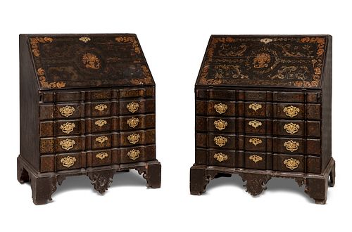 Pair of colonial Bureaus; mid 18th century. 
Lacquered wood.