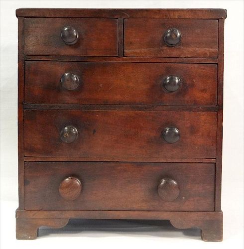ENGLISH 19THC. MINIATURE CHEST OF DRAWERS