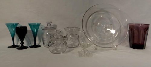 BLOWN GLASS TABLE ARTICLES INC. PIE PLATE, WINES,