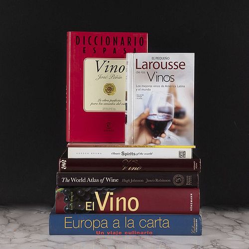 Libros sobre el Vino. Títulos:  -El pequeño Larousse de los Vinos. Los mejores vinos de América Latina y el mundo. Piezas: 8.