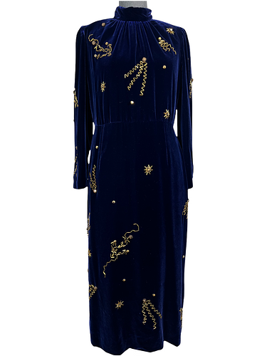 Prada Velvet Embellished Midi Dress Size M