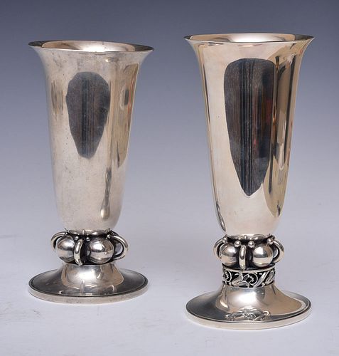 Two La Paglia Sterling Silver Vases