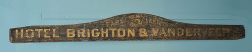 Early Coney Island Trolley Painted Wooden Sign