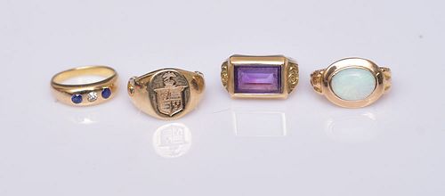 Four 14k Gold Pinky Rings