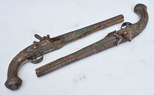 Pair of Ottoman Empire Flintlock Pistols