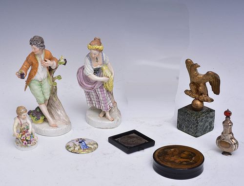Group with Three Porcelain Figures