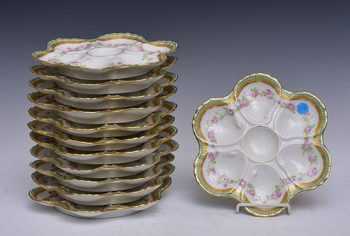 Set of (12) Limoges Oyster Plates